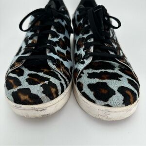 Adidas Stan Smith Black, Brown and Blue Leopard Print Sneakers